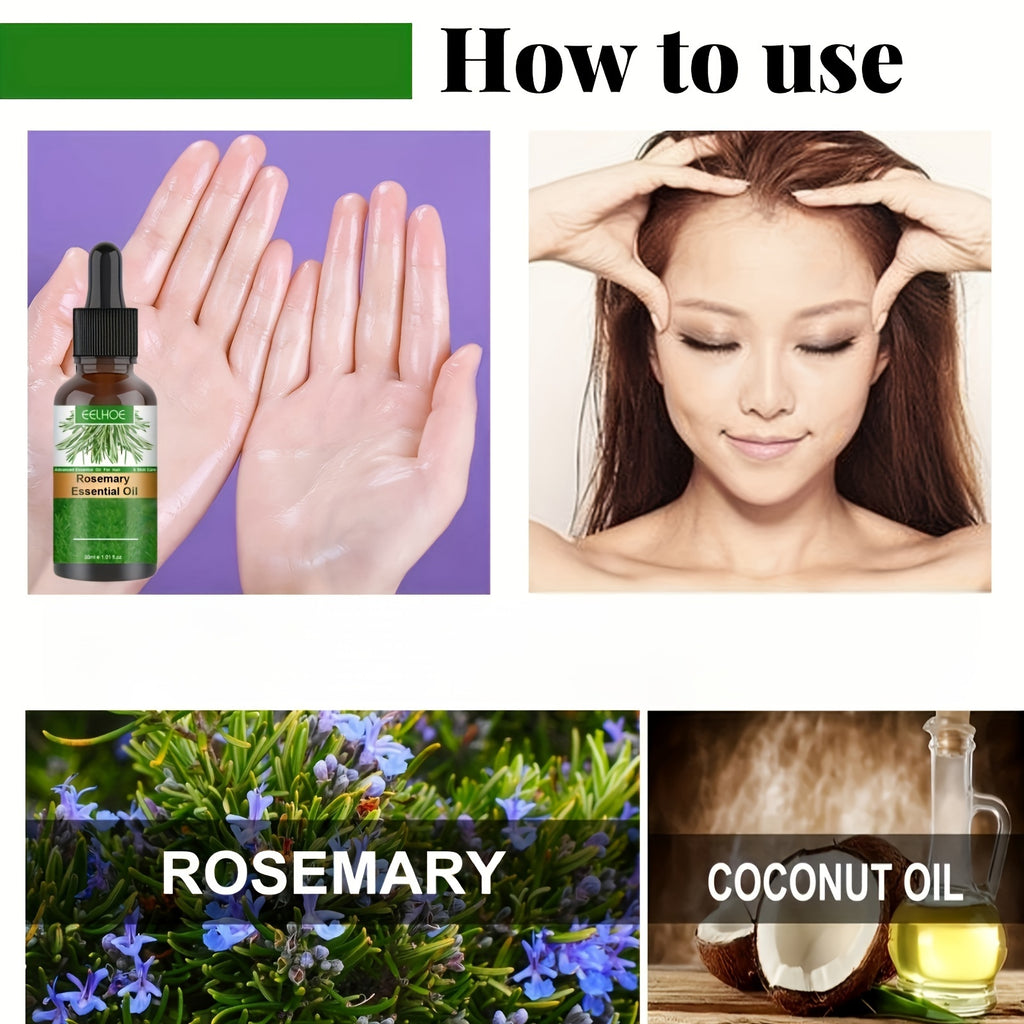 Rosemary Hair Oil 30ml (1.01 fl oz) – Lightweight Long-Lasting Hair Serum with Plant Squalane