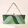 Sparkling Rhinestone Petite Evening Clutch with Detachable Wrist Strap & Long Chain