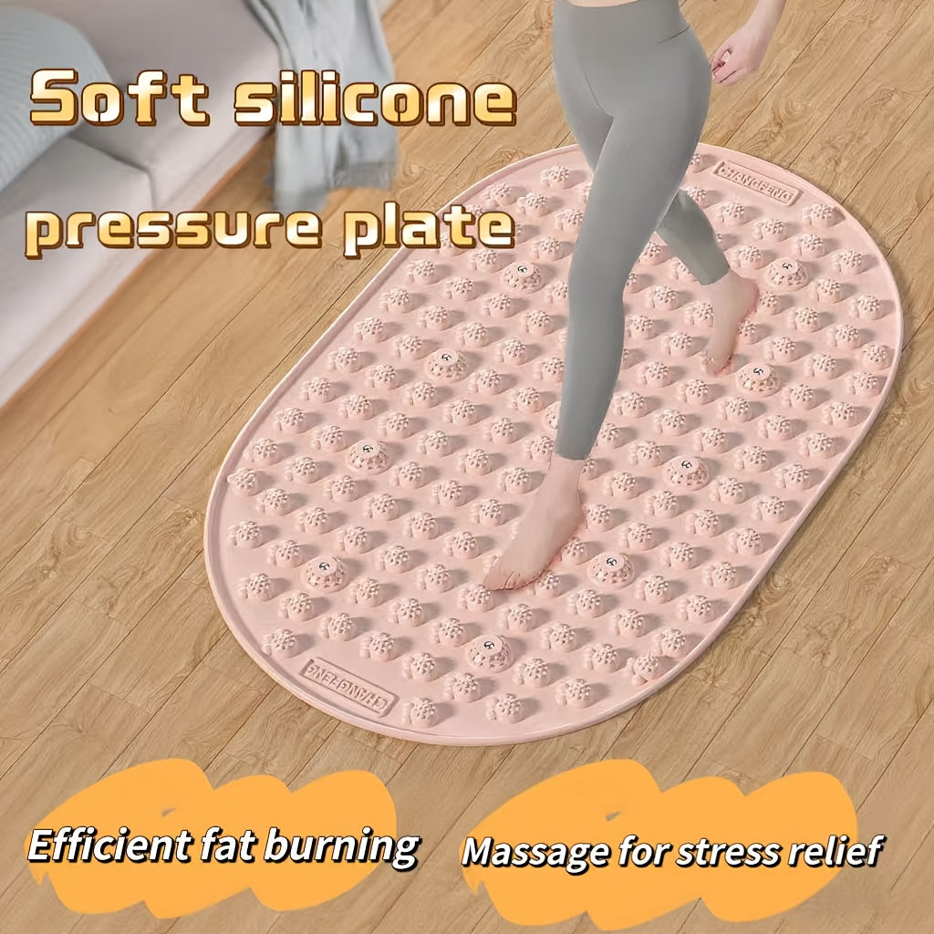 Pink Silicone Foot Massager Pad – Ergonomic Acupressure Foot Massage Mat for Home Relaxation & Fitness