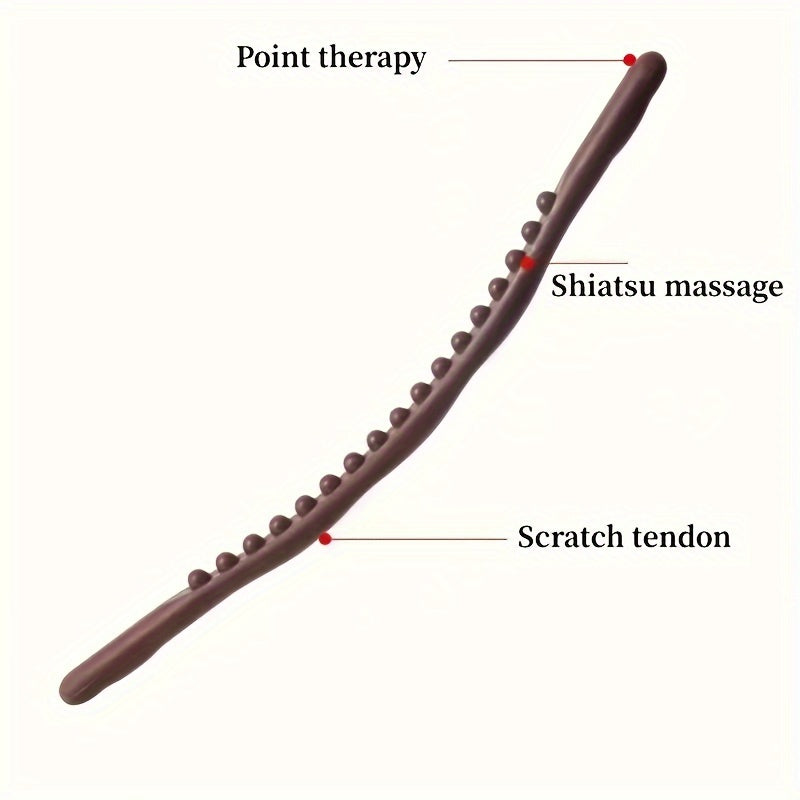 19-Bead Meridian Rolling Massage Stick — Manual Neck, Back & Abdominal Body Massager
