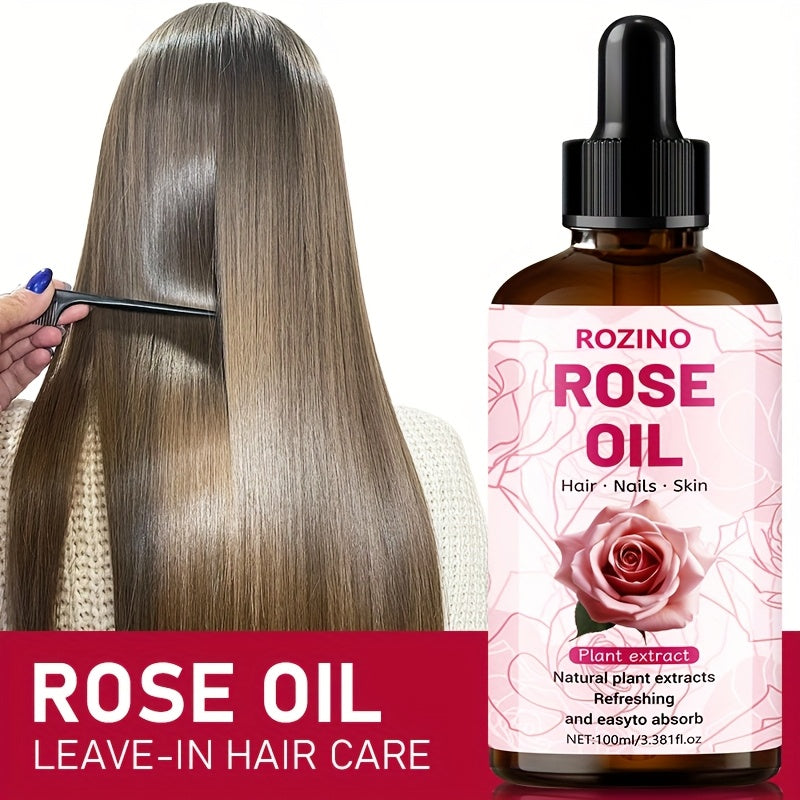 100ml Rose Essential Oil - 100% Pure Plant Oil for Massage, Face, Body, Hair & Nail Care