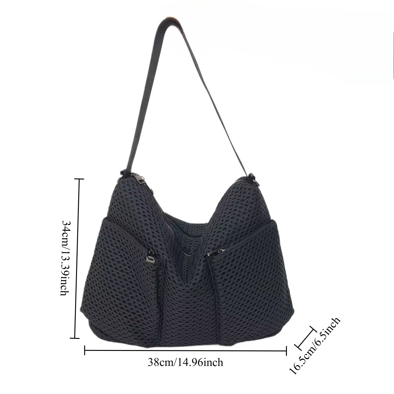 Y2K Retro Bucket Handbag for Women, Patchwork Street Fashion Front-Pocket Shoulder Bag, Large Capacity, Removable Strap