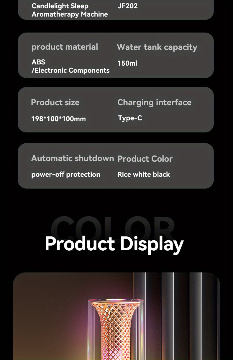 USB Desktop Humidifier & Aromatherapy Diffuser with Timer and Colorful Ambient LED Light for Home & Office