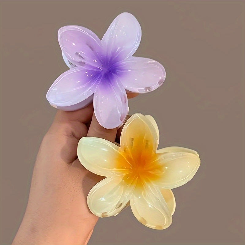 Elegant Flower Hair Clip – Semi-Transparent Anti-Slip Grip for Bridal, Beach & Everyday Wear