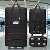 Expandable Foldable Wheeled Storage Bag - Heavy-Duty Nylon Rolling Suitcase with In-Line Skate Wheels, Multi-Compartment Travel Luggage