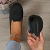 Breathable Slip-On Flat Shoes for Women, Comfortable Round Toe, Slip-Resistant PU Sole (Large Sizes)