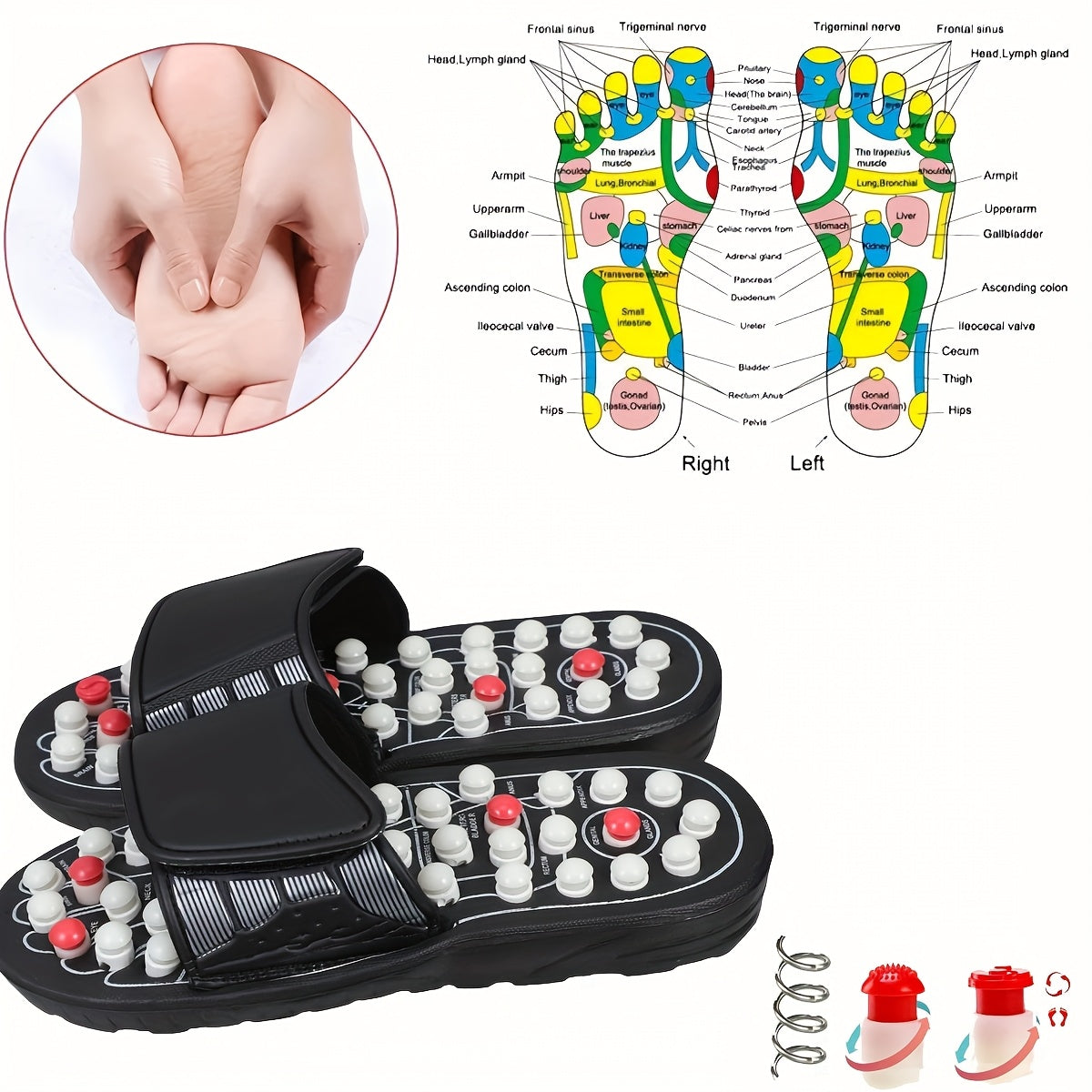 Acupuncture & Moxibustion Massage Slippers for Men & Women – Acupressure Foot Massager, Comfortable Durable Home Spa Gift