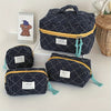 4-Piece Classic Plaid Makeup Bag Set - Minimalist Color-Block Large Capacity Travel Cosmetic Organizers for Women