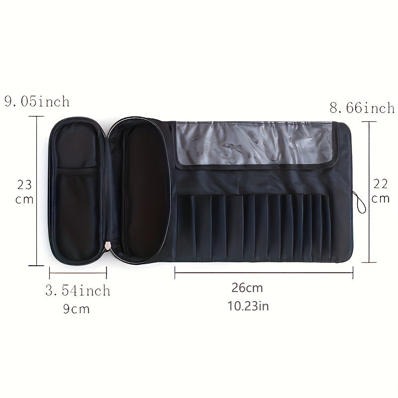 Large Capacity Makeup Brush Organizer Cosmetic Bag – Korean-Style Portable Pouch for Students & Travel