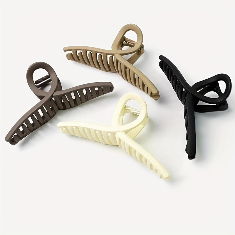 Large Hair Claw Clip - Minimalist Shark Clip with Cross Design for Thick & Thin Hair (1pc/2pcs)