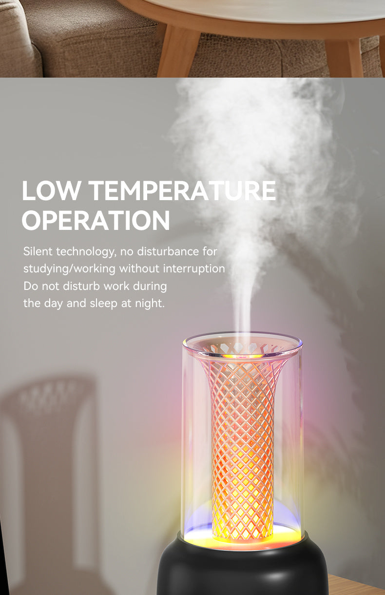 USB Desktop Humidifier & Aromatherapy Diffuser with Timer and Colorful Ambient LED Light for Home & Office