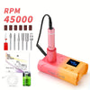 Cordless Electric Nail Drill Kit – 40,000+ RPM USB Rechargeable Manicure & Pedicure Set (Stainless Steel & Plastic)
