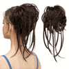 Curly Ponytail Hair Extension with Straight Tail - Messy Bun Hairpiece, Heat-Resistant High-Temperature Fiber Updo for Women