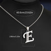 Silvery Alphabet Pendant Necklace (A-D) with Sparkling Stones - Stainless Steel Initial Necklace, Personalized Gift