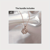 Irregular Double Heart Clavicle Necklace - Zinc Alloy & Glass, Mixed Color Pendant for Teen Girls
