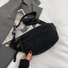 Corduroy Waist & Crossbody Belt Bag, Retro Chest Bag with Adjustable Strap for Streetwear