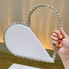 Faux Leather Evening Clutch Bag with Rhinestone Handle - Zipper Closure & Polyester Lining for Weddings and Parties