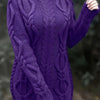 Women's Plus Size High-Neck Cable Knit Sweater - Long Sleeve Solid Pullover, Soft Warm Fall Winter Top
