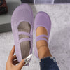 Women's Spring Retro Slip-On Mesh Loafers, Breathable Mom Shoes with Soft Anti-Slip Sole