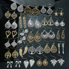 Vintage Ethnic Silvery Geometric Cut-Out Zinc Alloy Dangle Earring Set — Multi-Pack 16/24/25/26 Pairs, Minimalist Tribal Jewelry for Women