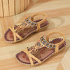 Rhinestone Butterfly Flat Sandals for Women – Boho Open Toe Elastic Strap Slip-On Beach Sandals