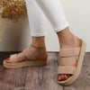 Women's Elastic Band Flat Slippers – Thick EVA Sole Summer Outdoor Strappy Flats