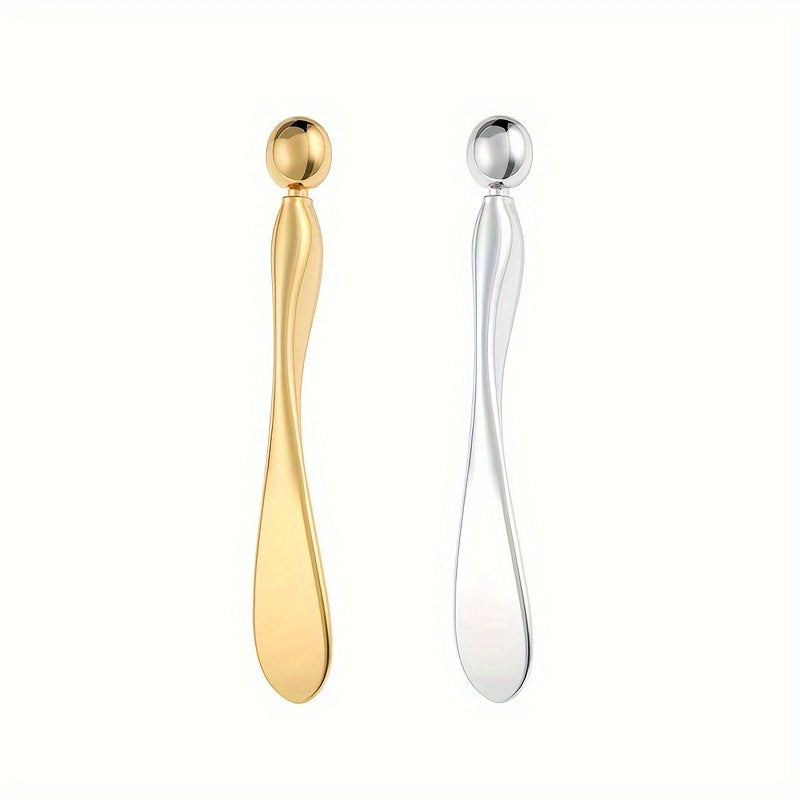 2-Pack Metal Eye Cream Applicator & Facial Roller Massage Wand - Reduce Puffiness, Eye Massage Tool