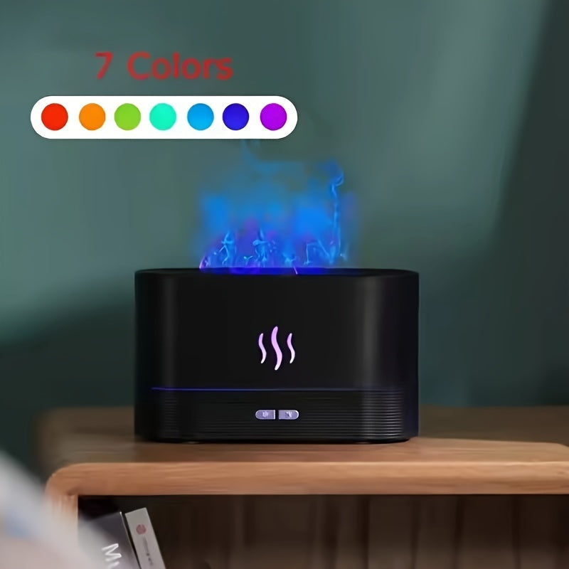 USB Flickering Flame Humidifier & Aroma Diffuser for Home — High Mist 300 mL/h, Nightlight, Aromatherapy