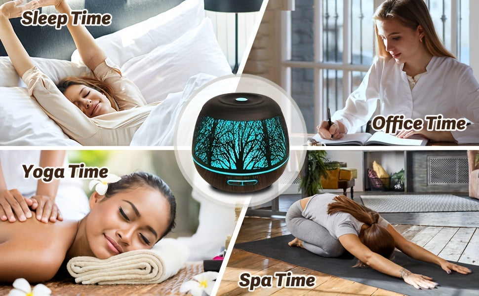 400ml Ultrasonic Essential Oil Diffuser with Remote — 7-Color LED Cold Mist Humidifier, USB-Powered Aromatherapy for Bedroom & Holiday Gifts