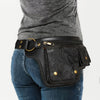 Vintage Floral Waist Bag – Women's Adjustable Faux Leather Belt Bag, Convertible Crossbody Purse with Zipper & Snap Closure (Coffee, Black, Dark Brown)