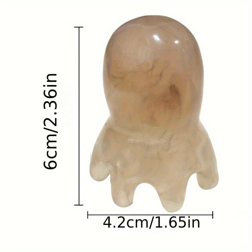 Octopus Head Scalp & Body Massage Tool – Ergonomic Natural Crystal Resin Gua Sha Comb for Acupressure & Muscle Relaxation