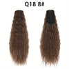 22-inch (56 cm) Water Wave Drawstring Ponytail - Synthetic Clip-In Curly Hair Extension for Women, Natural Black