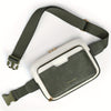Women's Adjustable PU Belt Bag – Retro Zipper Crossbody Waist & Chest Bag, Black & White, Hands-Free Phone Pouch