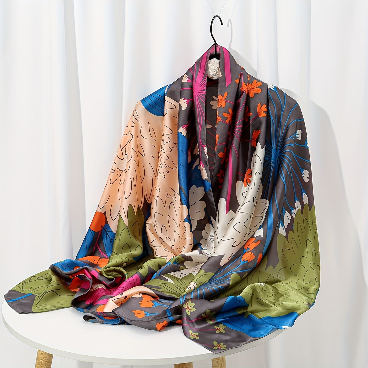 Elegant Landscape Print Scarf Shawl 35.4 in × 70.9 in (90 × 180 cm) Windproof Versatile Wrap for Women Hijab