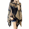 Plus Size Bohemian Floral Chiffon Shawl Scarf – Lightweight Wrinkle-Resistant Beach Cover-Up Wrap for Women