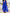 Royal Blue Chiffon Midi Dress with Asymmetrical Hem & Layered Sleeves - Sleeveless Crew Neck Bodycon Dress for Women