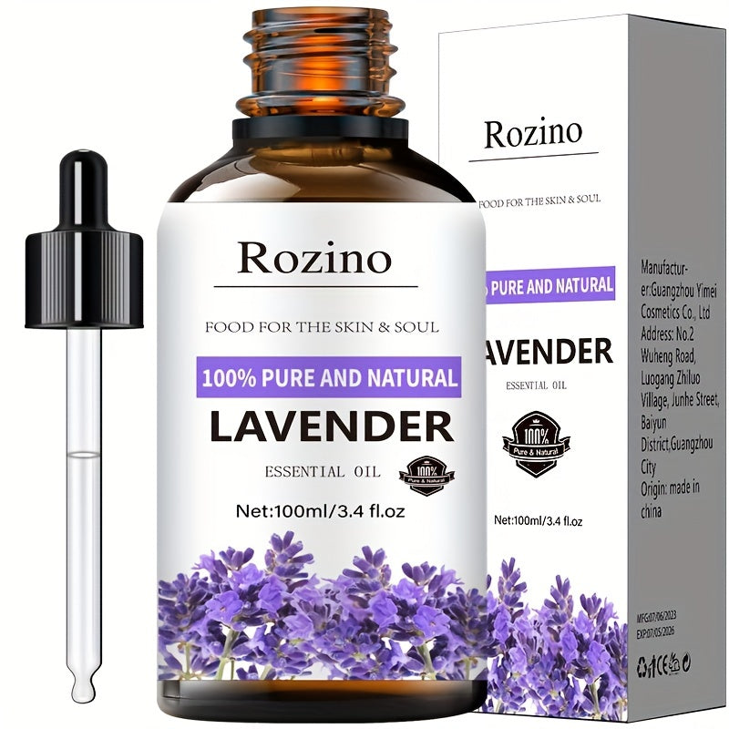 ROZINO Pure Lavender Essential Oil – Skin, Hair, Massage & Diffuser Aromatherapy Gift