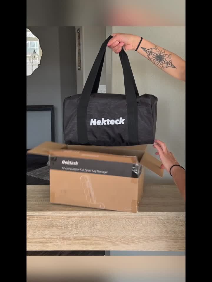 NEKTECK Cordless Air Compression Leg Massager with Heat — Portable USB Rechargeable Foot & Calf Massager, 1 or 2-Pack Gift for Men & Women