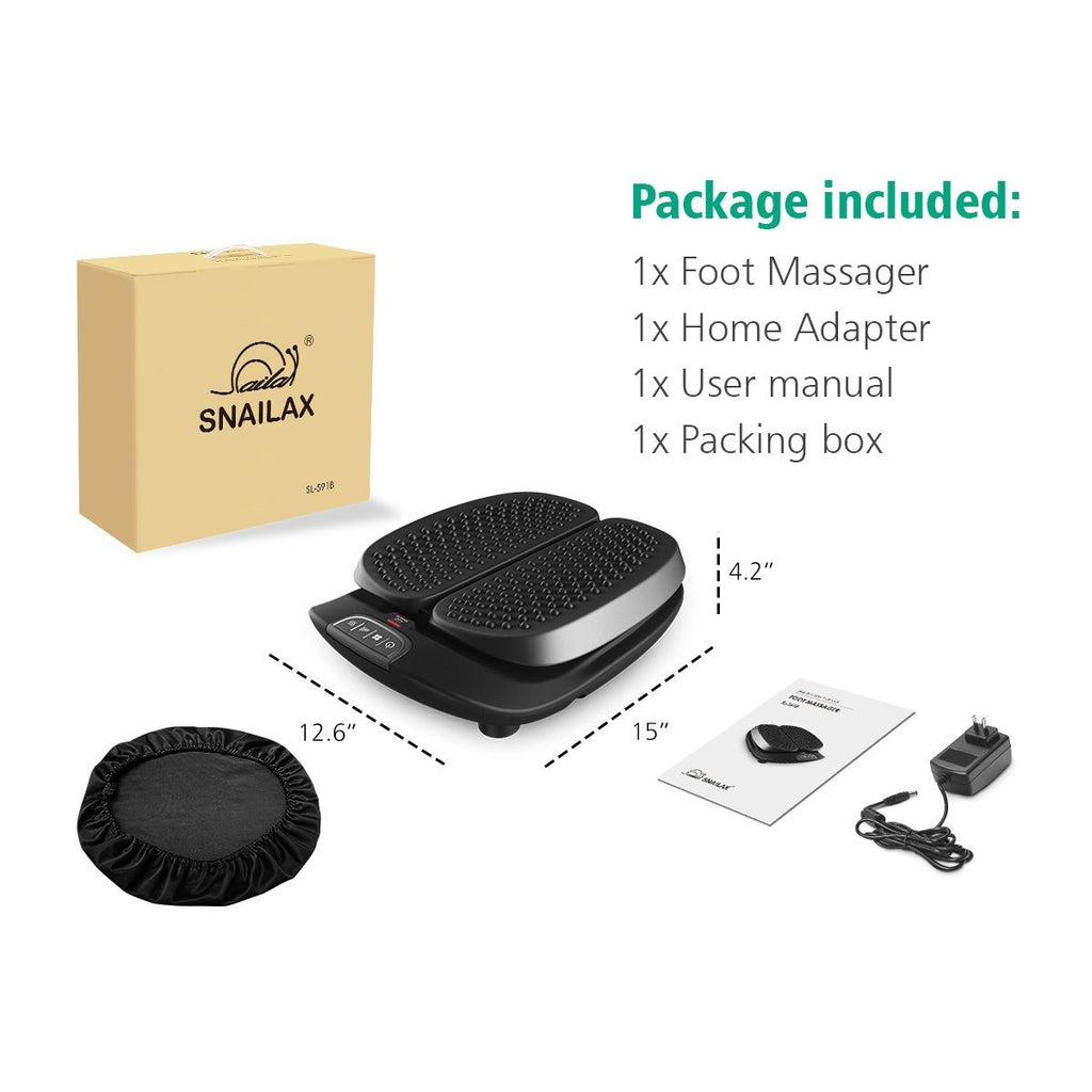 Snailax Foot Massager with Heat & Remote — Vibration Therapy for Feet, Calves & Legs, 3 Modes, Washable Cover