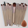 20-Piece Hypoallergenic Makeup Brush Set – Nylon Bristles Palm Brushes for Foundation, Blush, Eyeshadow, Brows & Lips, ABS Handle Travel Kit