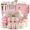 20- or 40-Pc Makeup Brush Set with Sponges & Travel Headband – Ultra-Soft Face & Eye Brushes for Concealer, Blush & Contour