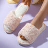 Women's Rose Flower Slip-On Slippers — Floral Fabric EVA Sole Indoor/Outdoor