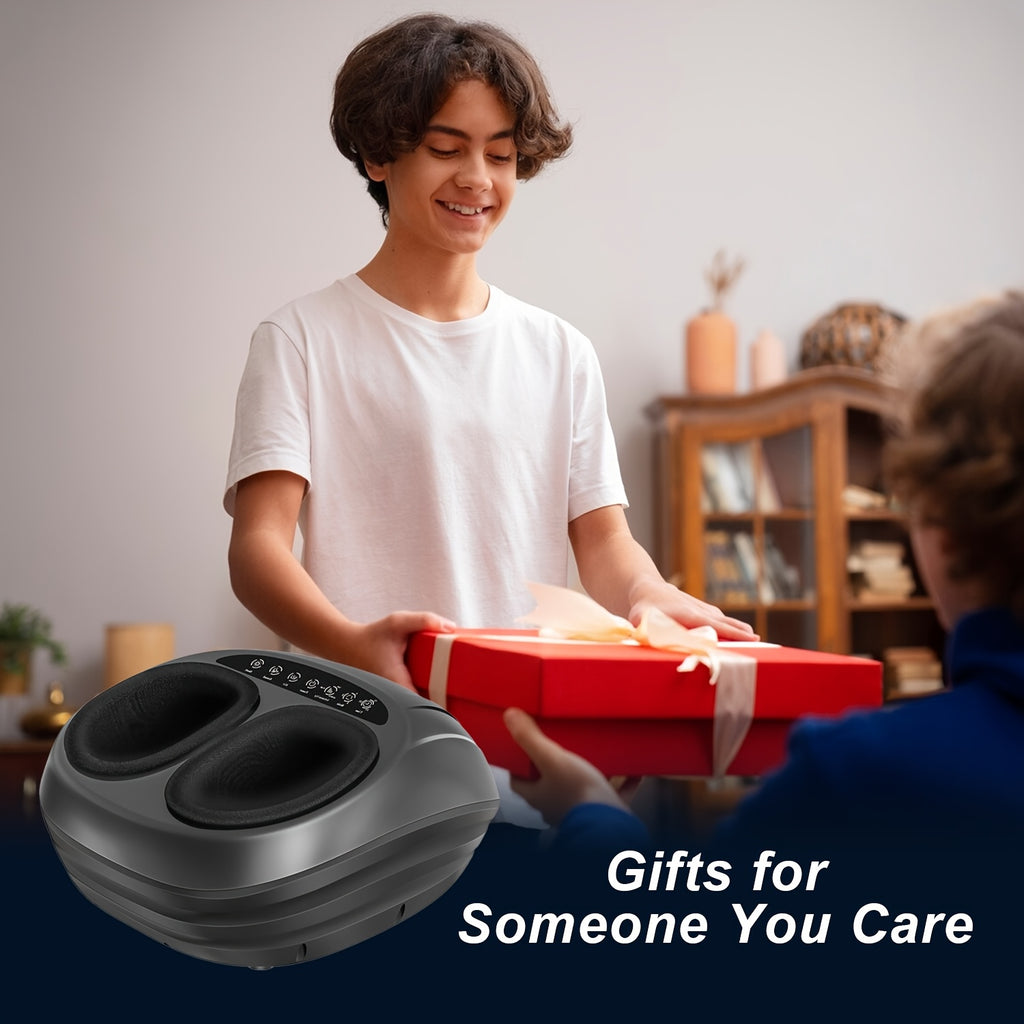 MASSTECK Shiatsu Foot Massager with Soothing Heat & Deep Kneading — Fits Up to US Men’s Size 12 | Home & Office Foot Massager for Pain Relief & Relaxation