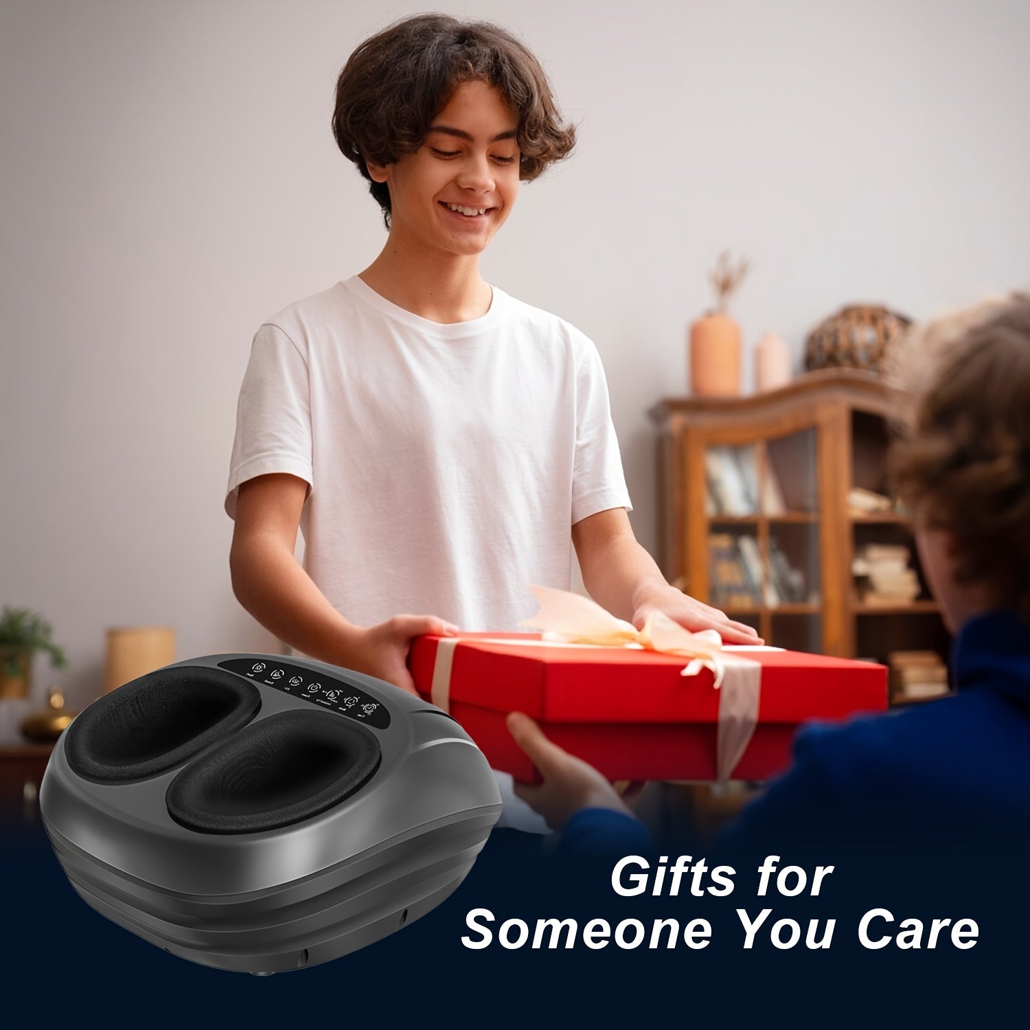 MASSTECK Shiatsu Foot Massager with Soothing Heat & Deep Kneading — Fits Up to US Men’s Size 12 | Home & Office Foot Massager for Pain Relief & Relaxation