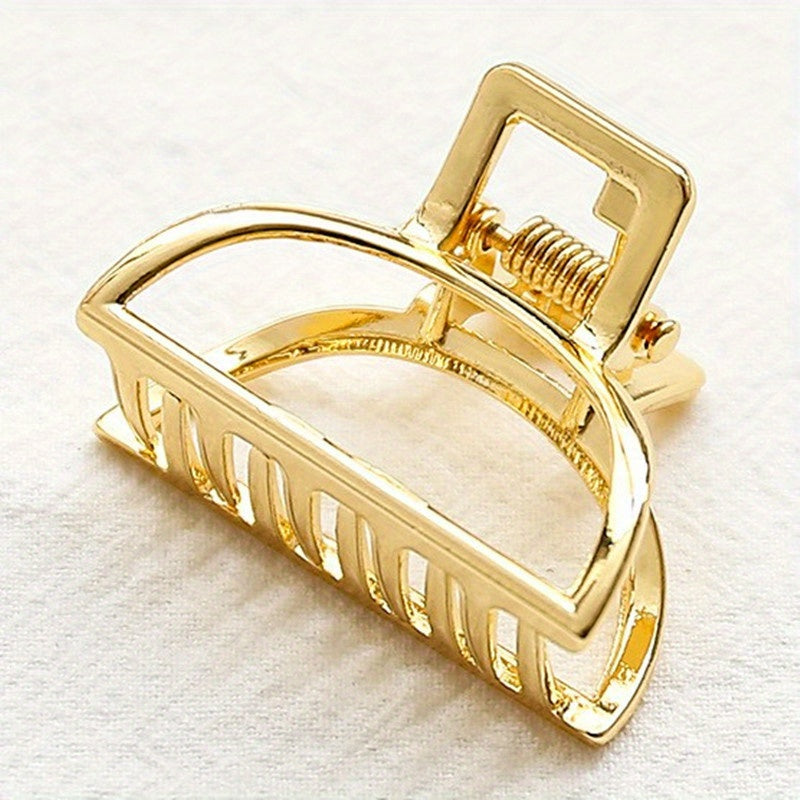 Gold Alloy Hair Claw Clip - Non-Slip Strong Hold Jaw Clip for Thick Hair, Vintage Hollow Design
