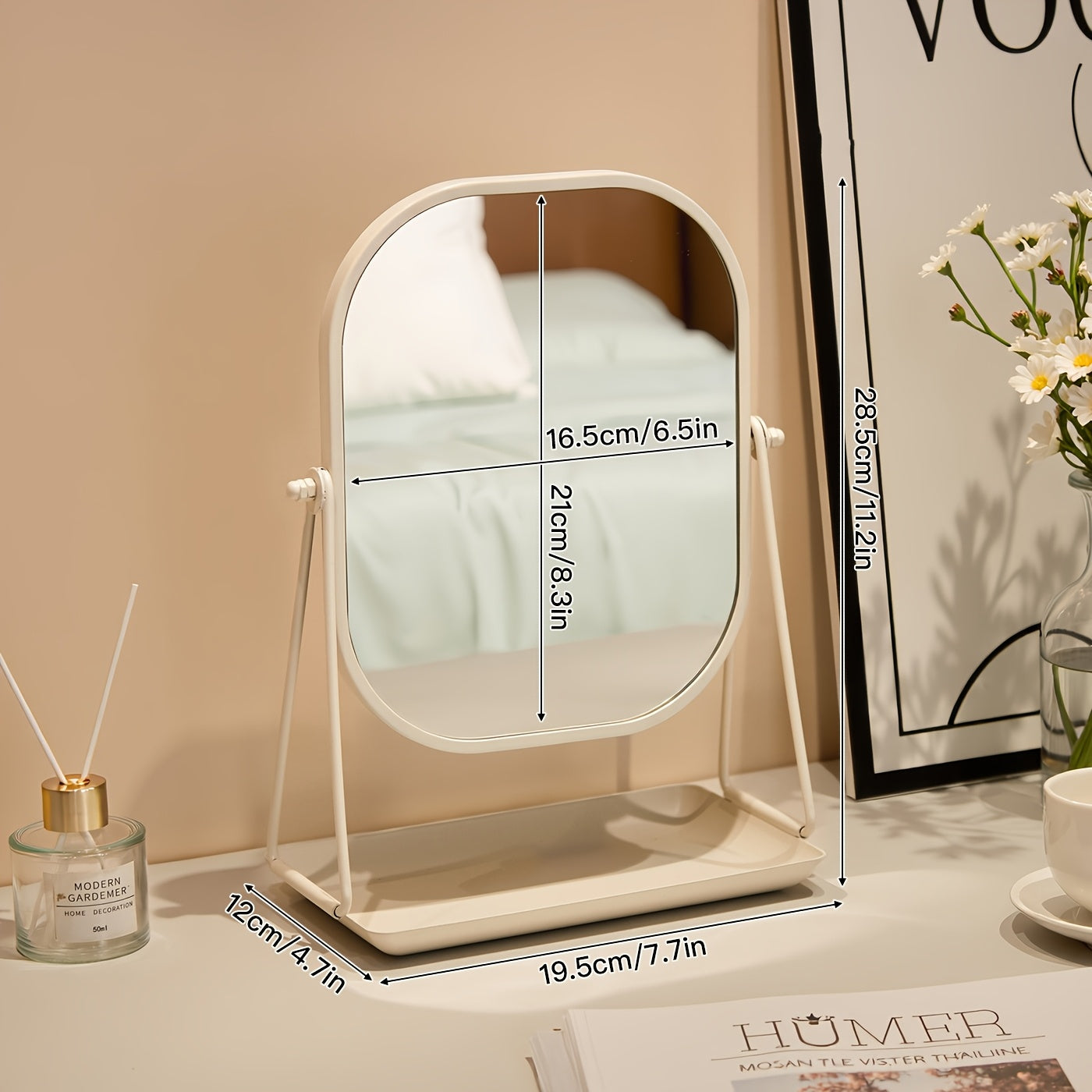 Adjustable Cartoon Metal Photo Frame with Glass Front, Varnished Finish