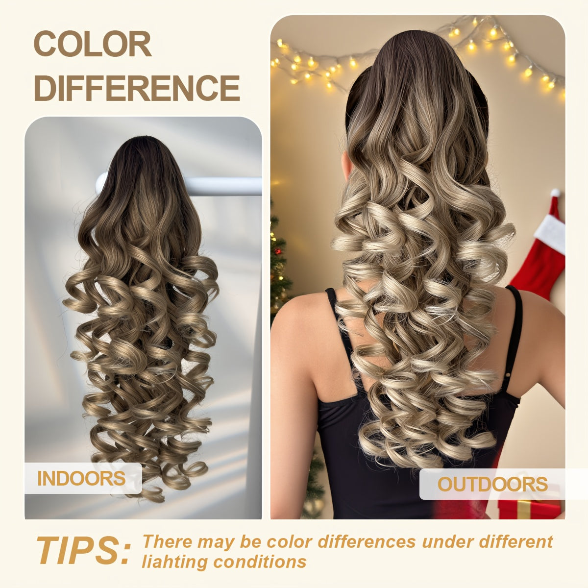 YUSULAXI 20-inch (50 cm) Claw Ponytail Extension - Heat-Resistant Synthetic Natural-Look Hair with Secure Claw Clip, Brown/Blonde/Red/Gray/White