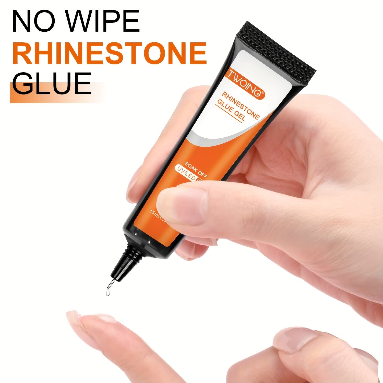15ml (0.5 fl oz) Nail Rhinestone Glue — No-Wipe UV/LED Gel Adhesive for Crystals, Beads & 3D Nail Art