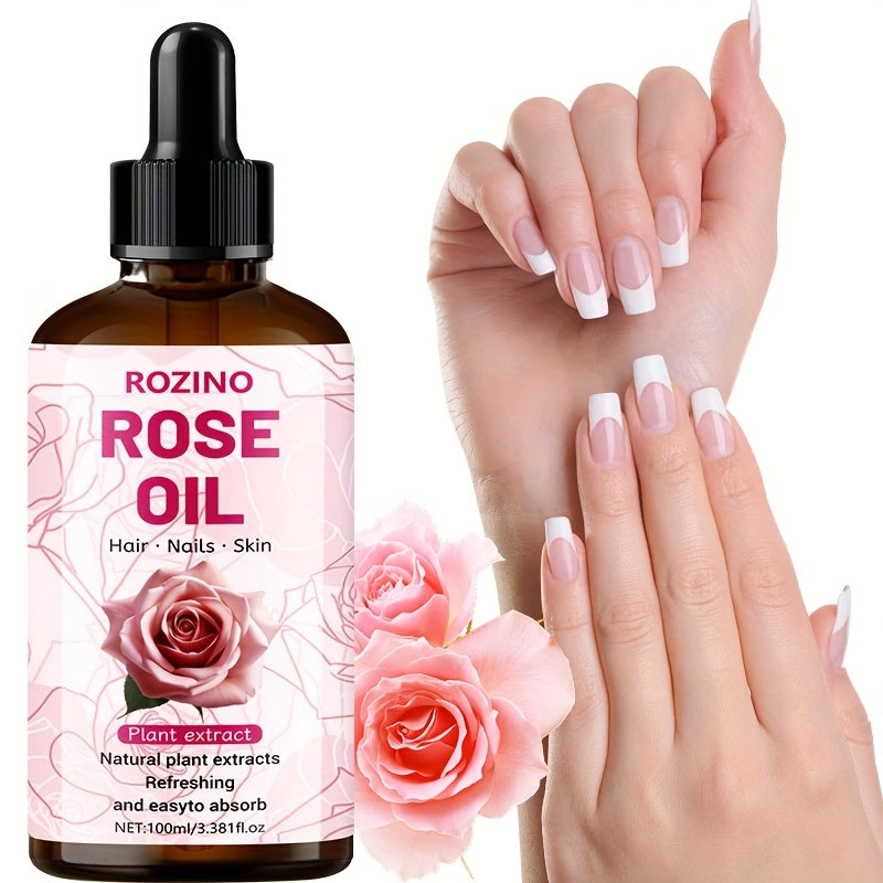 100ml Rose Essential Oil - 100% Pure Plant Oil for Massage, Face, Body, Hair & Nail Care