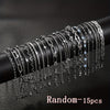 15-Piece Women’s Stainless Steel Bracelet Set - Elegant Boho, Fade-Resistant Daily & Party Wear